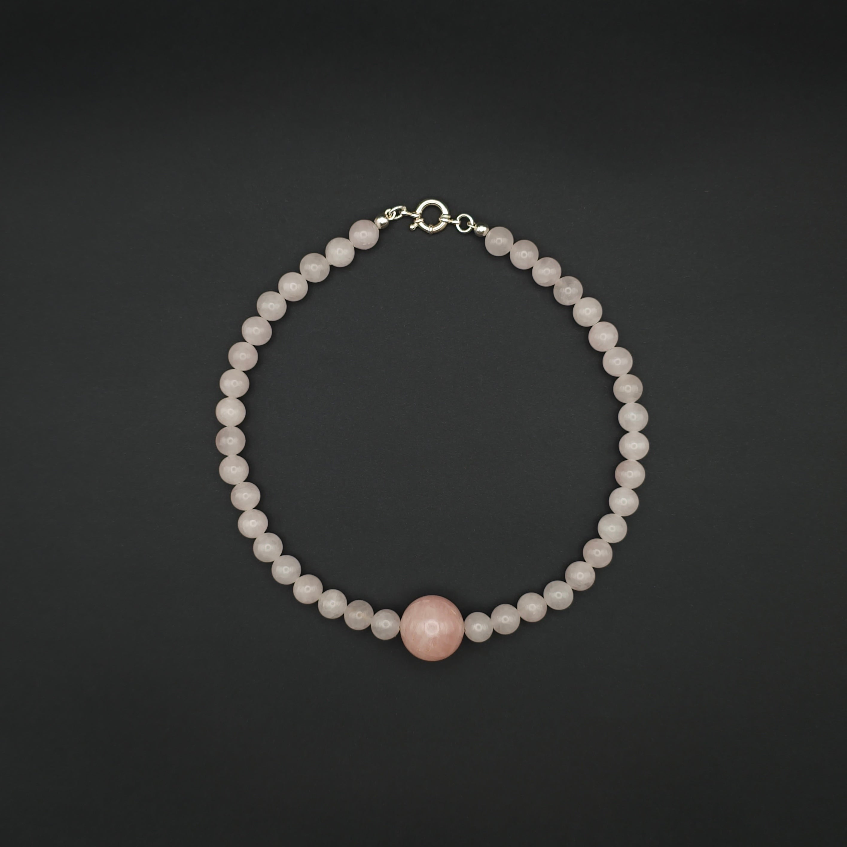 Huruma: Rosen quartz 10mm top view