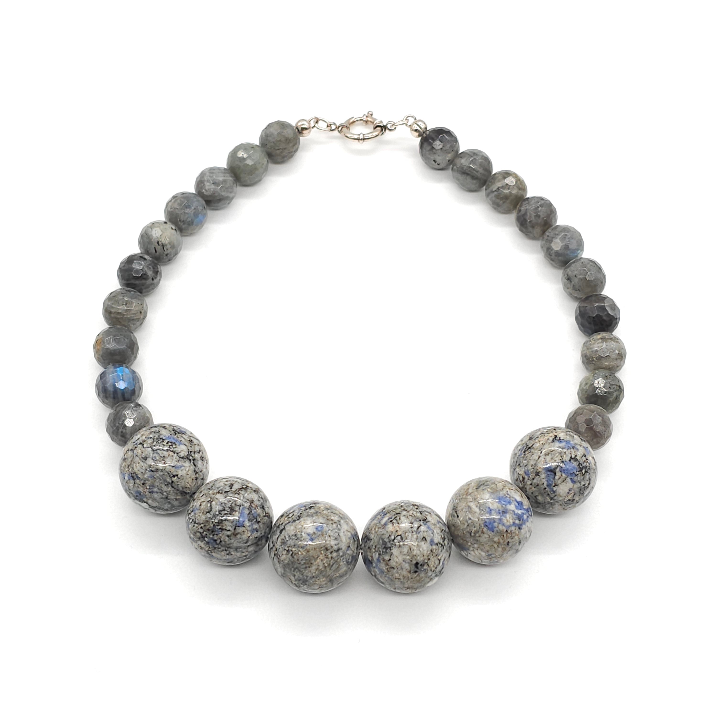 Jivu: Sodalite, Labradorite front view