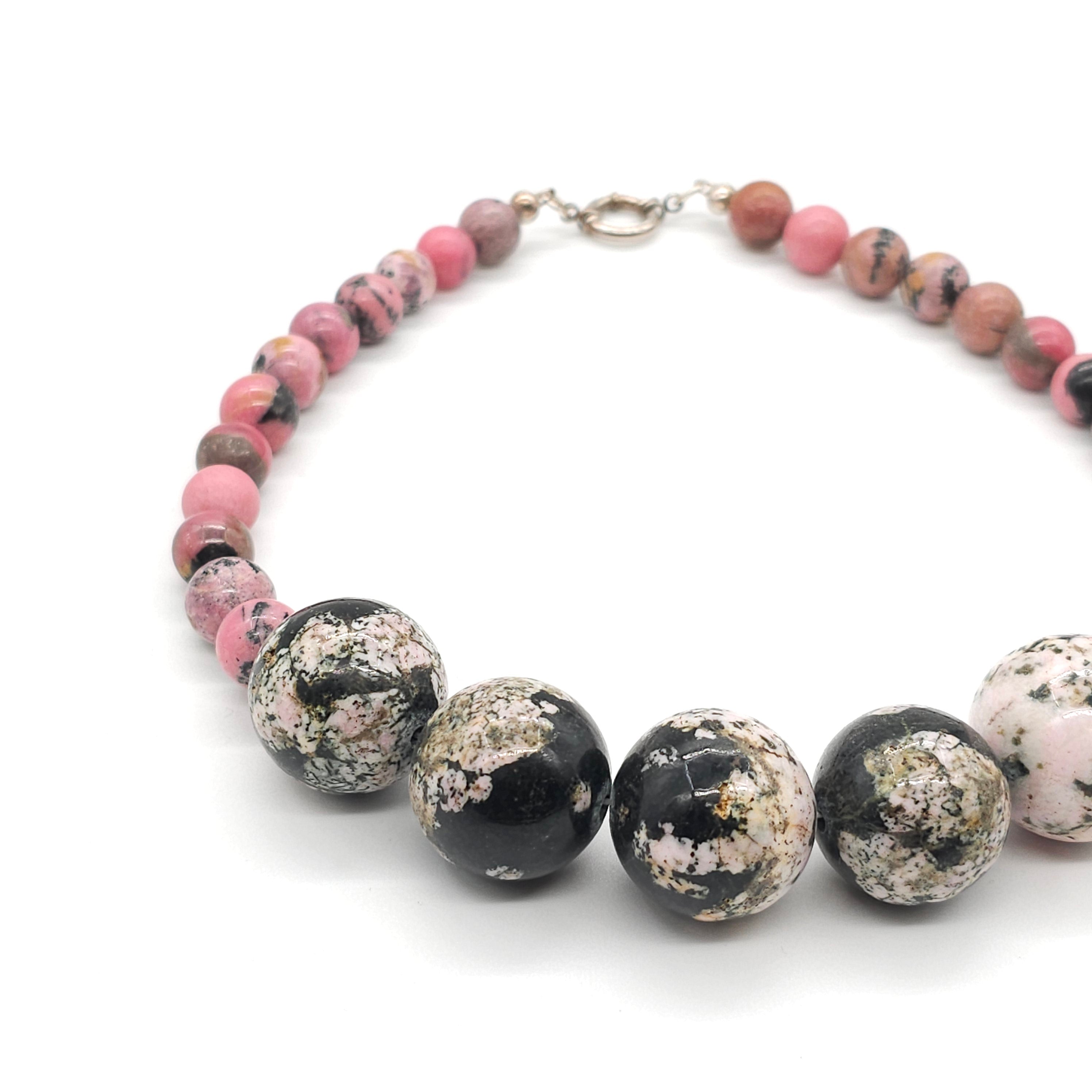 Moyo: Rhodonit, Pink Snowflake Obsidian left view